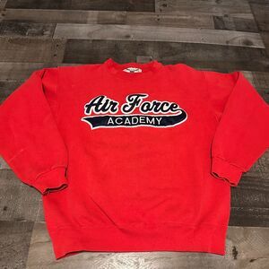 Vtg UNITED STATES AIR FORCE Academy Oarsman Crewneck‎ Sweatshirt Mens Medium Red